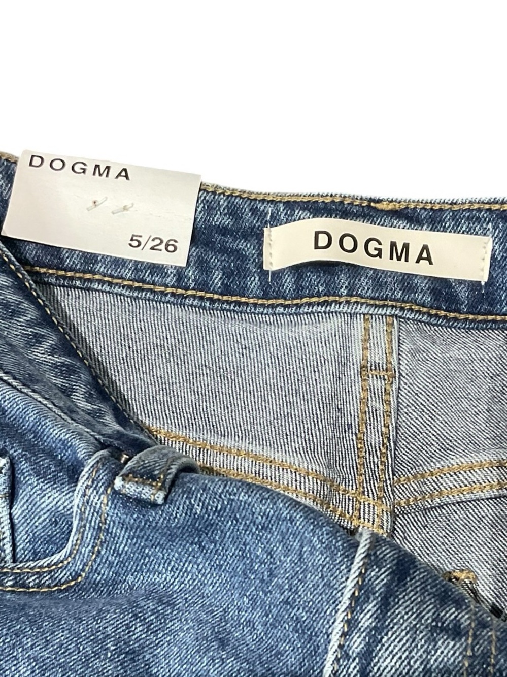 Dogma Women's Blue Straight-Leg Distressed Jeans - Picture 2 of 6
